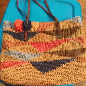 Lucky Brand Multicolor Crochet Tote